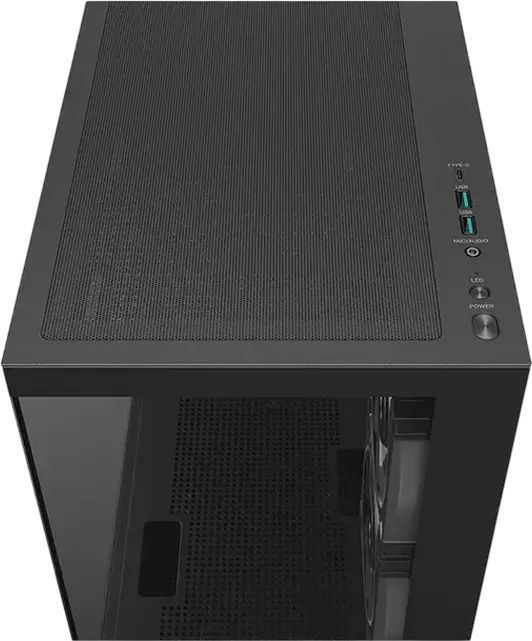 Carcasa Deepcool CG380 3F Micro-ATX Mini-Tower, Culoare: Negru, Sticla Temperata Panoramica, 3 Ventilatoare 120mm ARGB, USB Type-C Gen2, Suport Radiator 360mm