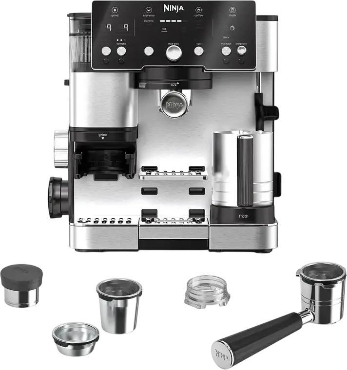 Cafetiera manuala Ninja ES501, 1650W, Oțel inoxidabil