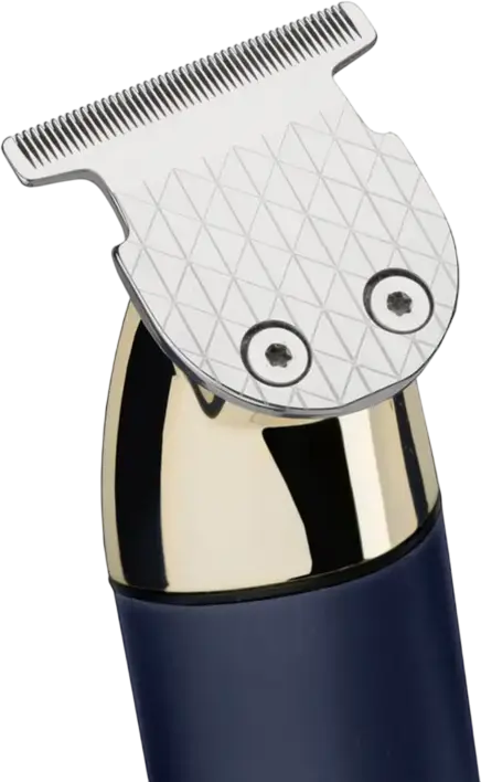 BaByliss T992E Super-X Metal Series Beard and Stubble Trimmer, Japanese Steel Wide T-Blade, Li-Ion Battery, LED Display, Waterproof Wet & Dry, Blue Gold