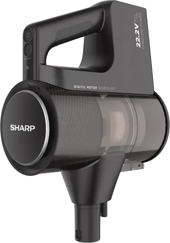 Sharp SA-VP4261BS 2-in-1 Cordless Stick Vacuum Cleaner, 300W, 2000mAh Li-Ion Battery, 65 min Runtime, EPA E12 Filter, LED Light, Black, Wet & Dry Cleaning