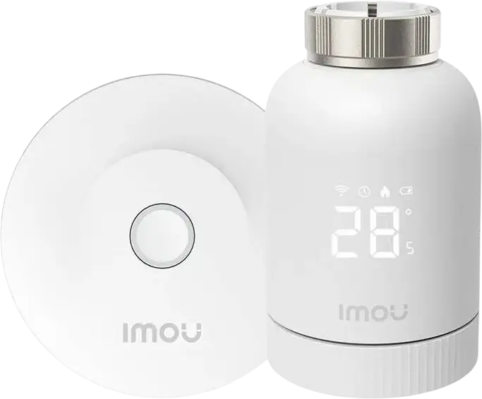 Termostat Inteligent pentru Calorifer IMOU TRV1 ZigBee 3.0, Alb, Detectare Deschidere Geam, Mod Anti-inghet, Blocare Copii, Include 6 Adaptoare