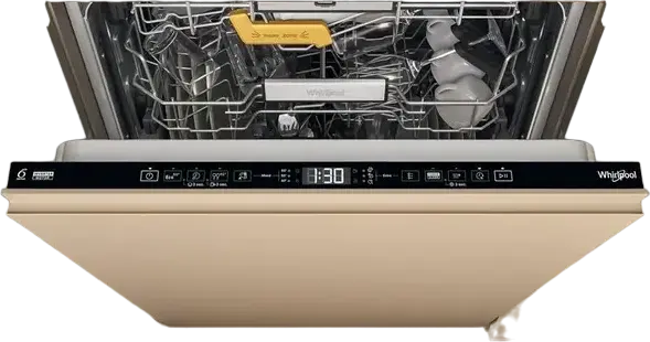 Whirlpool W8I HT58 T Built-in Dishwasher, 60cm, 14 Place Settings, 6th Sense Technology, PowerClean Pro, NaturalDry, 8 Programs, Black, 38dB