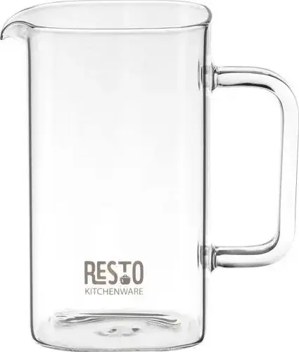 Resto 90503 ATRIA French Press Coffee Maker, 0.6L Borosilicate Glass Beaker, Black Plastic Lid and Plunger, Dishwasher Safe for Coffee and Tea
