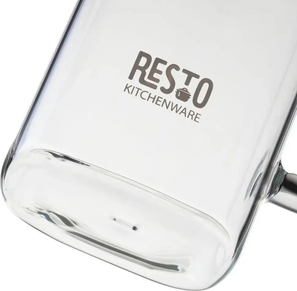 Resto 90503 ATRIA French Press Coffee Maker, 0.6L Borosilicate Glass Beaker, Black Plastic Lid and Plunger, Dishwasher Safe for Coffee and Tea