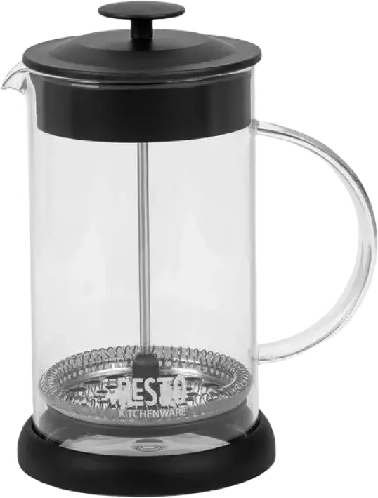 Resto 90503 ATRIA French Press Coffee Maker, 0.6L Borosilicate Glass Beaker, Black Plastic Lid and Plunger, Dishwasher Safe for Coffee and Tea