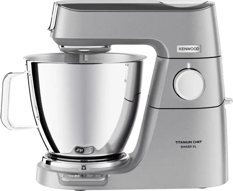 Kenwood KVL85.704SI Titanium Chef Baker XL Stand Mixer, 1200W, 7L Stainless Steel Bowl, Built-in Scale, Timer, Blender, Food Processor, Meat Grinder
