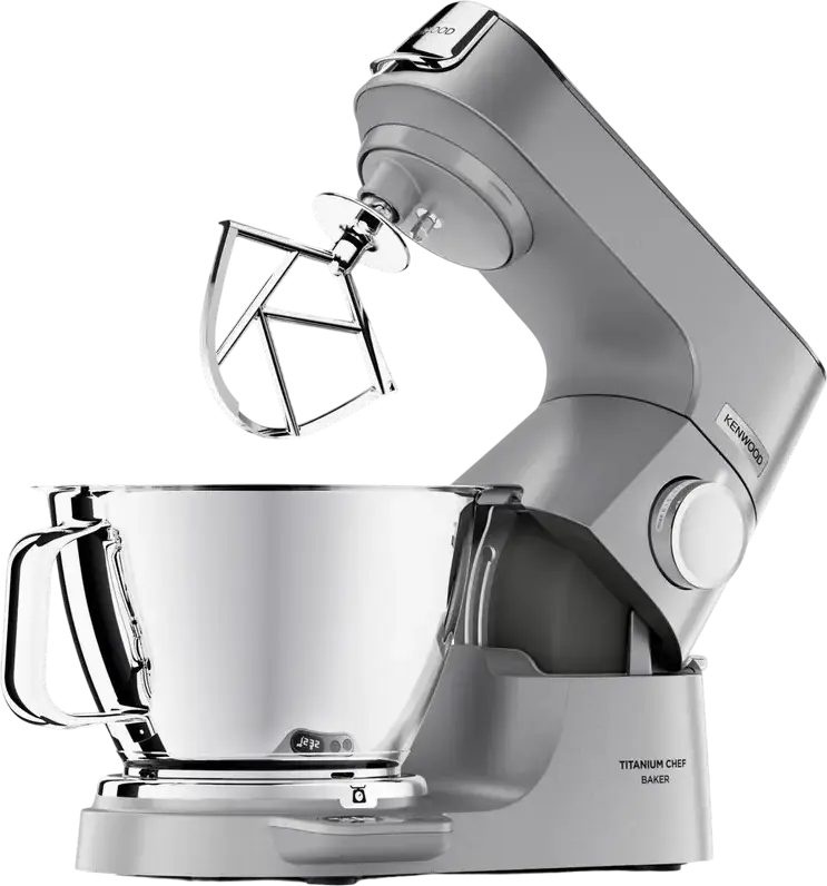 Kenwood KVL85.704SI Titanium Chef Baker XL Stand Mixer, 1200W, 7L Stainless Steel Bowl, Built-in Scale, Timer, Blender, Food Processor, Meat Grinder