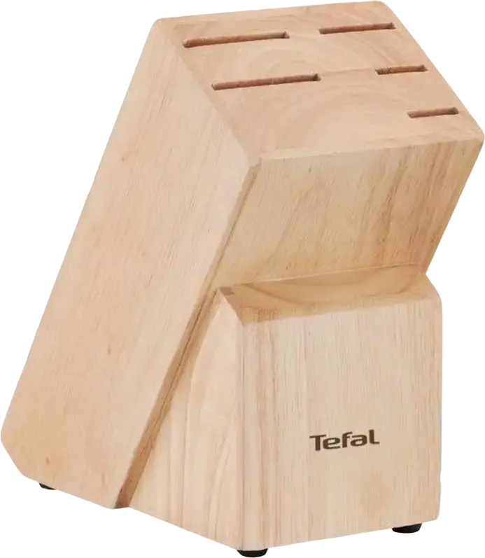 Set Cuțite Tefal Ice Force K232S574, 6 Piese cu Bloc de Lemn, Lame din Oțel Inoxidabil German Răcite la -120°C, Mânere Negre, Garanție 10 Ani