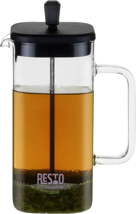 RESTO 90504 ATRIA French Press Coffee Maker, 0.8L Glass Beaker with Plunger and Filter, Transparent Glass Body, Gift Box Packaging