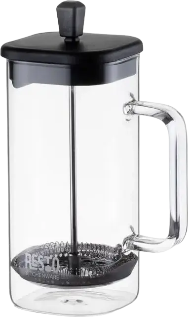 RESTO 90504 ATRIA French Press Coffee Maker, 0.8L Glass Beaker with Plunger and Filter, Transparent Glass Body, Gift Box Packaging