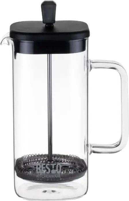 RESTO 90504 ATRIA French Press Coffee Maker, 0.8L Glass Beaker with Plunger and Filter, Transparent Glass Body, Gift Box Packaging