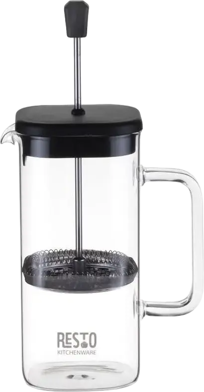 RESTO 90504 ATRIA French Press Coffee Maker, 0.8L Glass Beaker with Plunger and Filter, Transparent Glass Body, Gift Box Packaging