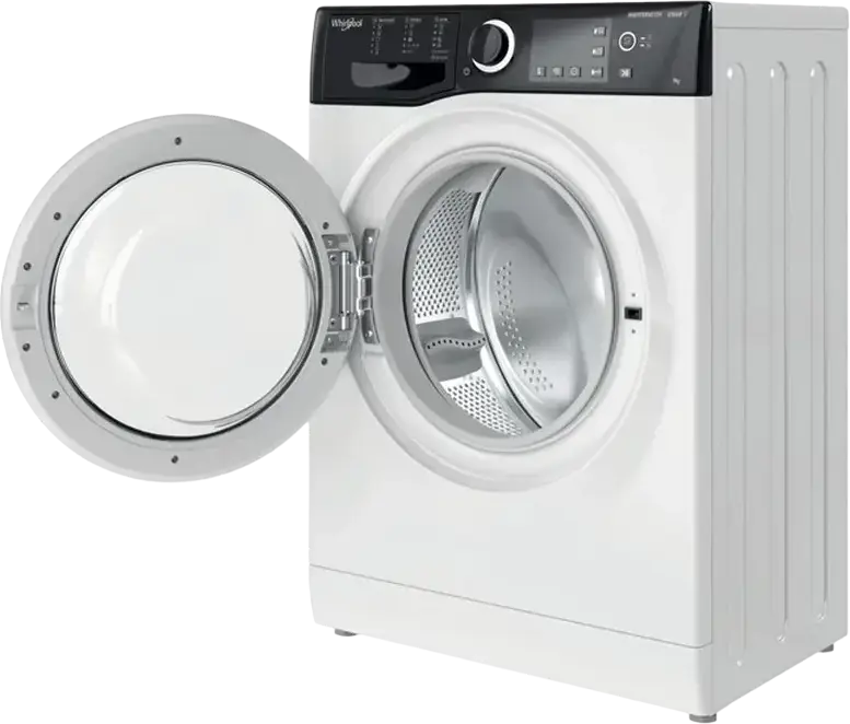 Whirlpool WRSB 7259 BB EU Front-Load Washing Machine, 7 kg Capacity, Inverter Motor, 6th Sense Technology, Steam Cleaning, 1200 rpm Spin Speed, White/Black