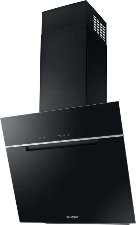 Samsung NK24C7070WB Wall-Mounted Kitchen Hood, 585 m3/h Extraction, Touch Control, LED Display, Stainless Steel and Glass, Black, 104 cm