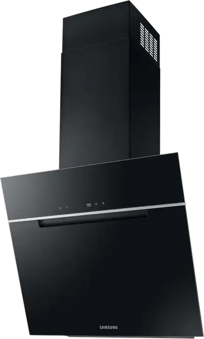 Samsung NK24C7070WB Wall-Mounted Kitchen Hood, 585 m3/h Extraction, Touch Control, LED Display, Stainless Steel and Glass, Black, 104 cm