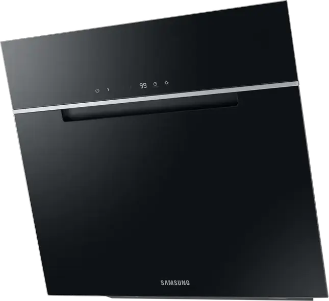 Samsung NK24C7070WB Wall-Mounted Kitchen Hood, 585 m3/h Extraction, Touch Control, LED Display, Stainless Steel and Glass, Black, 104 cm
