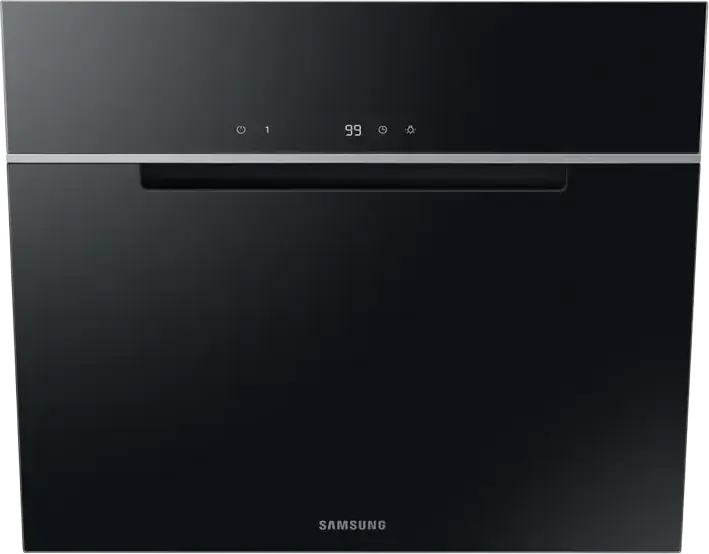 Samsung NK24C7070WB Wall-Mounted Kitchen Hood, 585 m3/h Extraction, Touch Control, LED Display, Stainless Steel and Glass, Black, 104 cm