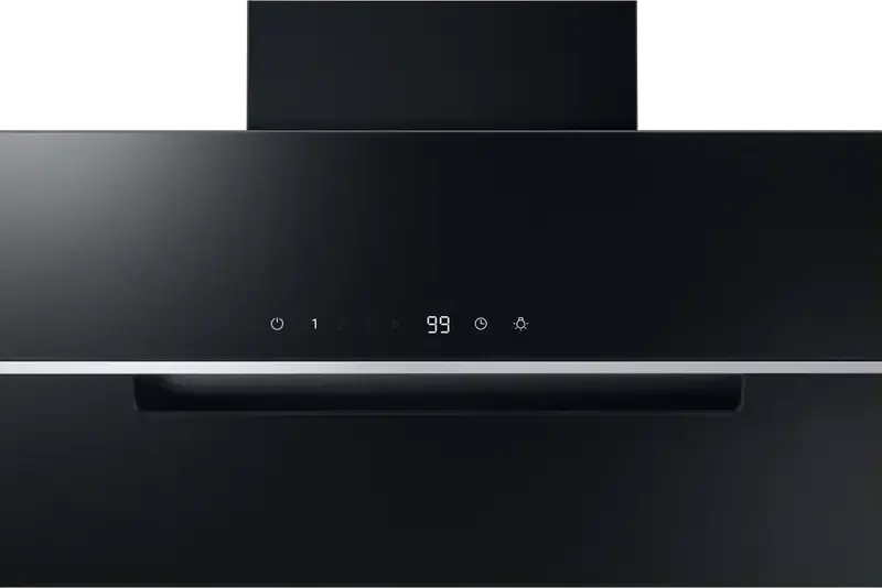 Samsung NK24C7070WB Wall-Mounted Kitchen Hood, 585 m3/h Extraction, Touch Control, LED Display, Stainless Steel and Glass, Black, 104 cm