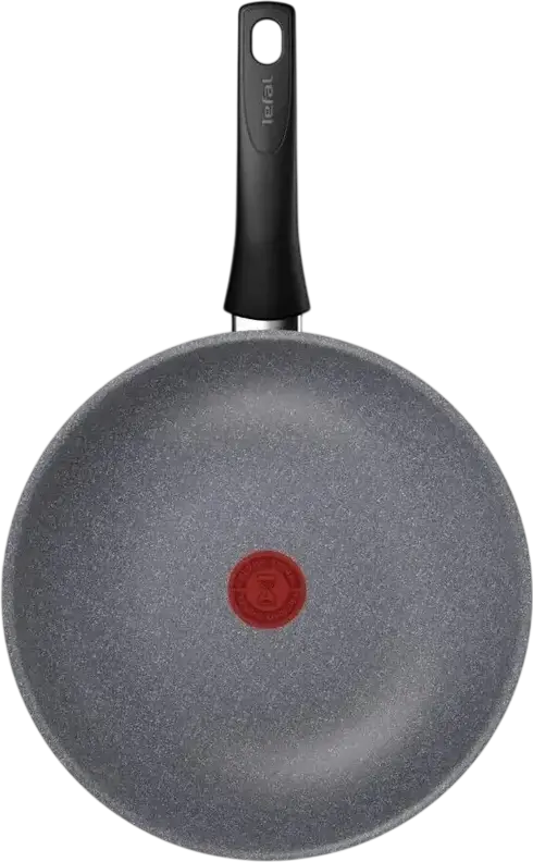 Tefal Hard Stone D4561932 Wok Pan 28 cm, Aluminum with Mineralia+ Non-Stick Coating, Thermo-Spot Heat Indicator, Grey