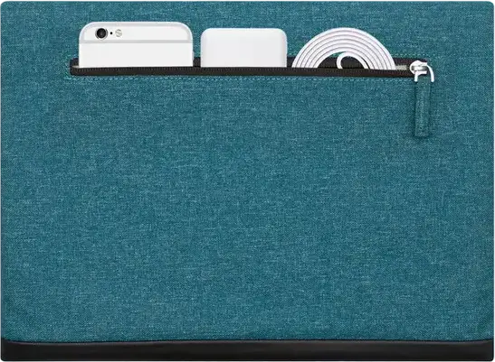 RivaCase Lantau 8803 Universal Laptop Sleeve for 13.3-14 inch Laptops and Tablets, Eco-Friendly RPET Polyester and Faux Leather, Aquamarine