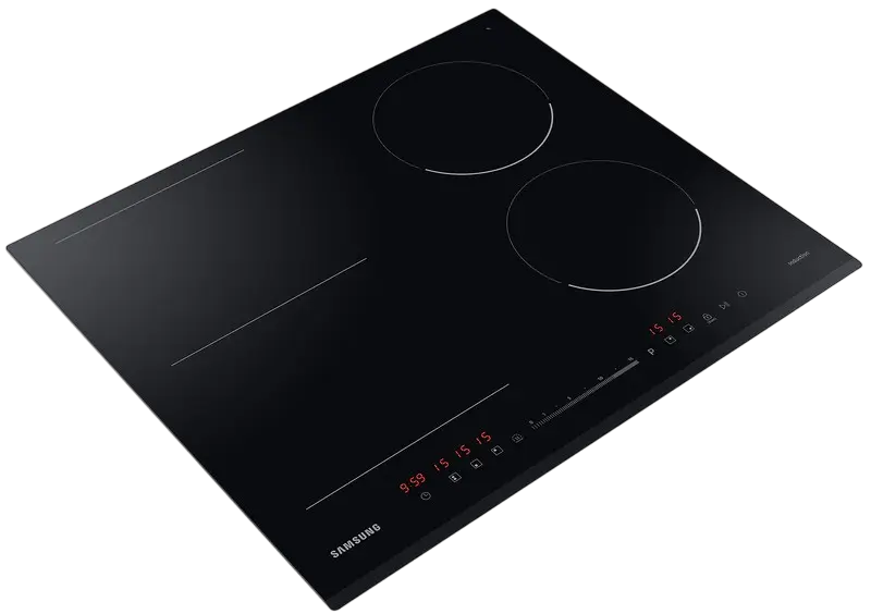 Samsung NZ64R3747BK Built-in Induction Cooktop, 4 Zones, AreaFlex, PowerBoost, Glass-ceramic Surface, Touch Control, Black, 59cm