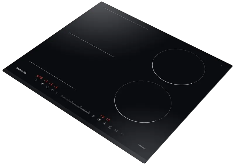 Samsung NZ64R3747BK Built-in Induction Cooktop, 4 Zones, AreaFlex, PowerBoost, Glass-ceramic Surface, Touch Control, Black, 59cm