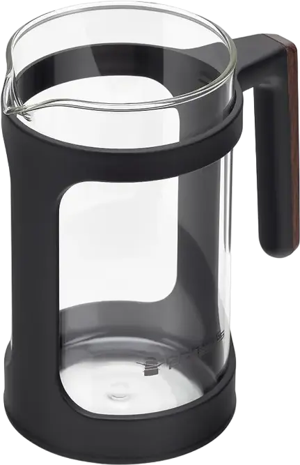 Presa pentru cafea Polaris Albero-1000FP French Press, 1 Litru, Sticlă Rezistentă la Căldură și Oțel Inoxidabil, Accente Stil Lemn, Negru, Compatibilă cu Mașina de Spălat Vase