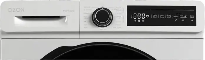 Uscător de rufe cu pompă de căldură OZON DO8PC5GDI, cu condensare, freestanding, capacitate 8 kg, 9 programe, afișaj LCD, alb cu ușă neagră