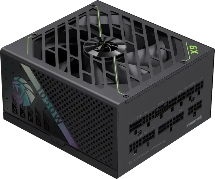 Sursă Gamemax GX PRO 1050G 1050W, 80 Plus Gold, Complet Modulară, ATX 3.1, PCIe 5.1, Conector Nativ 12V-2x6 pentru RTX 40/50, Ventilator FDB 135mm, Neagră