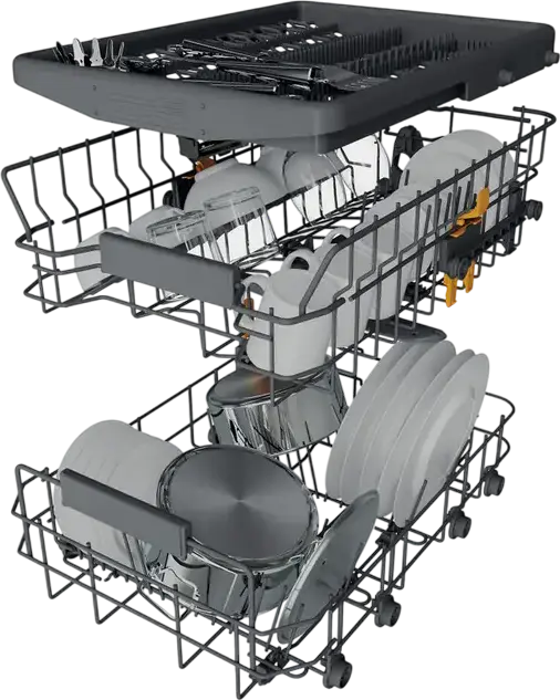 Whirlpool WH6IC11BS7LSA0 Built-in Slim Dishwasher, 11 Place Settings, 9 Programs, LED Display, Energy Class C, Black, 44.8 x 82 x 55.5 cm