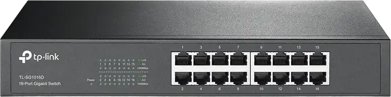 Switch Ethernet TP-Link TL-SG1016D Neadministrat 16 Porturi Gigabit 10/100/1000 Mbps, Capacitate Comutare 32 Gbps, Carcasă Metalică, Rackmount
