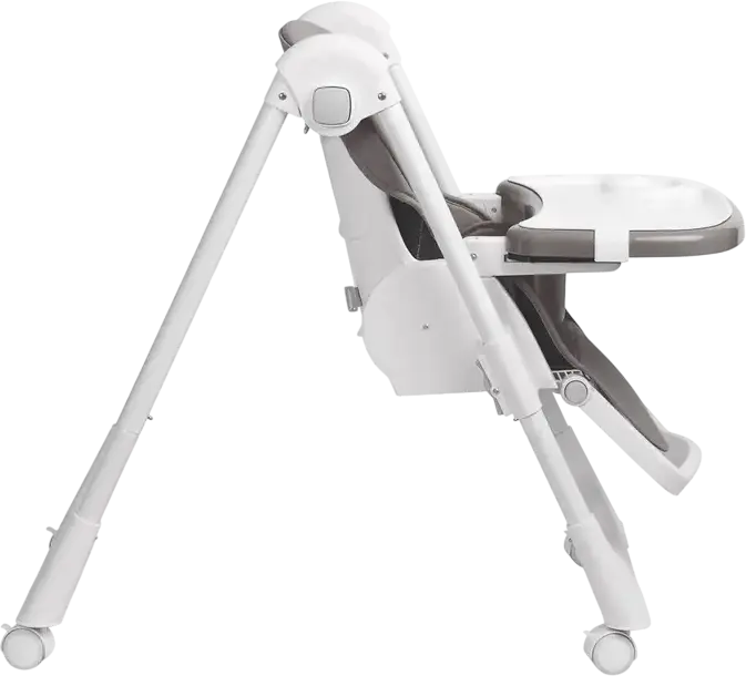 Caretero Megalo Folding Feeding High Chair, 6-36 Months, 15kg Max, 9 Height Levels, 5-Point Harness, Double Removable Tray, Adjustable Footrest, Steel