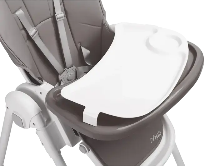 Caretero Megalo Folding Feeding High Chair, 6-36 Months, 15kg Max, 9 Height Levels, 5-Point Harness, Double Removable Tray, Adjustable Footrest, Steel