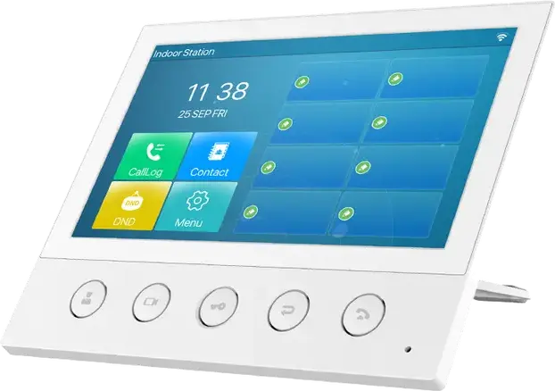 Stație Interioară SIP Fanvil i53W, Ecran Tactil Capacitiv 7 inch, 6 Linii SIP, Wi-Fi Integrat, PoE, Voce HD, 8 Intrări Alarmă, Montare Perete, Alb