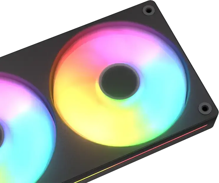 Cougar Unity240-FB ARGB Single-frame PWM Fan Unit, 2x 120mm FDB Fans, 700-2500 RPM, 78.2 CFM, 5.4 mmH2O, CF-UN240FB-RGB, Black
