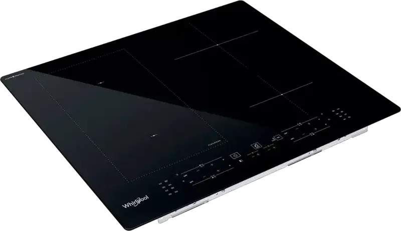 Plita Inductie Incorporabila Whirlpool WL B4060 CPNE, 4 Zone, Vitroceramică Neagră, 7.2kW, 6th Sense, FlexiCook, TouchControl, Display LED, 59x51 cm
