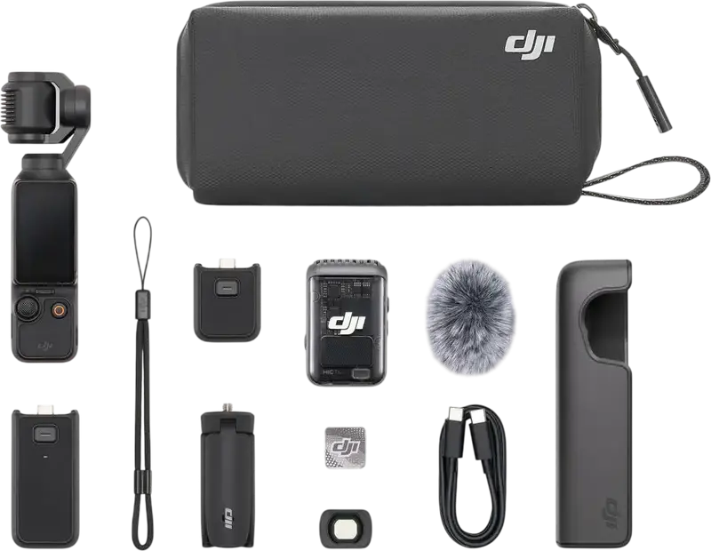 DJI Osmo Pocket 3 Creator Combo Handheld Gimbal Camera, 1-inch CMOS Sensor, 4K/120fps Video, 2.0-inch LCD Touchscreen, Black, with DJI Mic 2