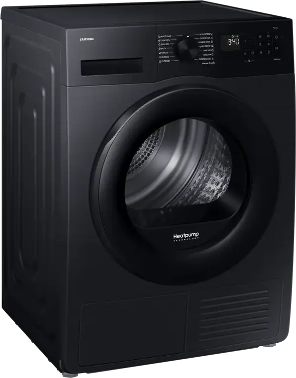 Samsung DV90DG52A0ABLE Uscator Rufe cu Pompa de Caldura, Capacitate 9kg, Digital Inverter, Wi-Fi SmartThings, Hygiene Care, Negru, 600x850x600 mm