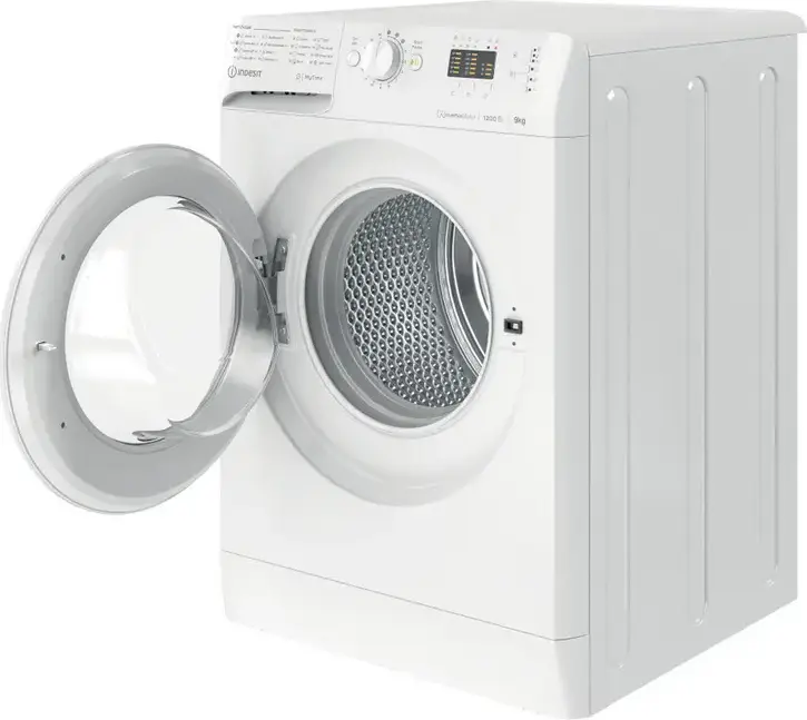 Indesit MTWA 91284 W EE Front-Loading Washing Machine, 9kg Capacity, Inverter Motor, 1200 rpm Spin, Energy Class C, 16 Programs, LED Display, White