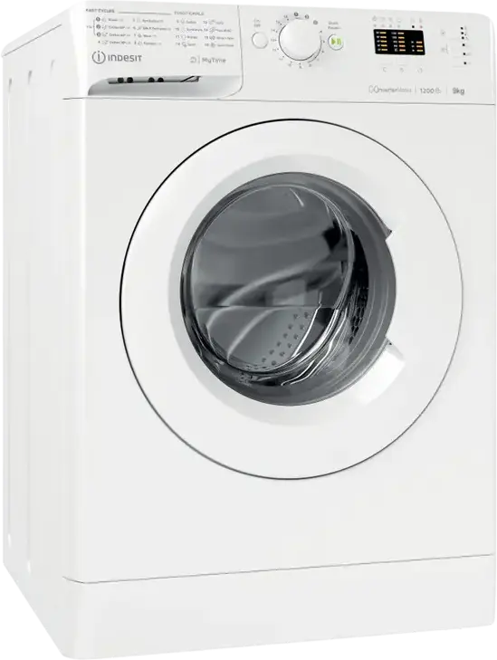 Indesit MTWA 91284 W EE Front-Loading Washing Machine, 9kg Capacity, Inverter Motor, 1200 rpm Spin, Energy Class C, 16 Programs, LED Display, White