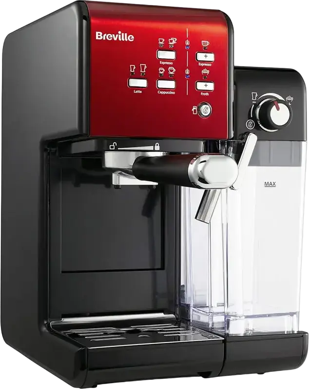 Breville Prima Latte II VCF109X Semi-Automatic Espresso Machine, 19 Bar, 1050W, Ground Coffee & 45mm Pods, Automatic Milk Frother, Stainless Steel