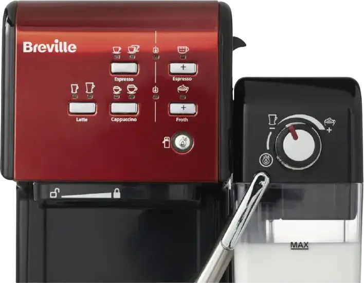 Breville Prima Latte II VCF109X Semi-Automatic Espresso Machine, 19 Bar, 1050W, Ground Coffee & 45mm Pods, Automatic Milk Frother, Stainless Steel