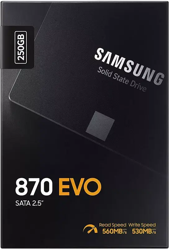 Samsung 870 EVO 250GB 2.5-inch Internal SSD MZ-77E250 SATA III 6Gb/s V-NAND, Up to 560MB/s Read, 530MB/s Write, Intelligent TurboWrite
