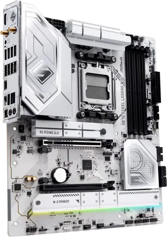 ASRock X870 Steel Legend WiFi Motherboard AM5 ATX AMD X870 Chipset DDR5 8000+MHz PCIe 5.0 USB4 Wi-Fi 7 Bluetooth 5.4 for Ryzen 9000 8000 7000 Series