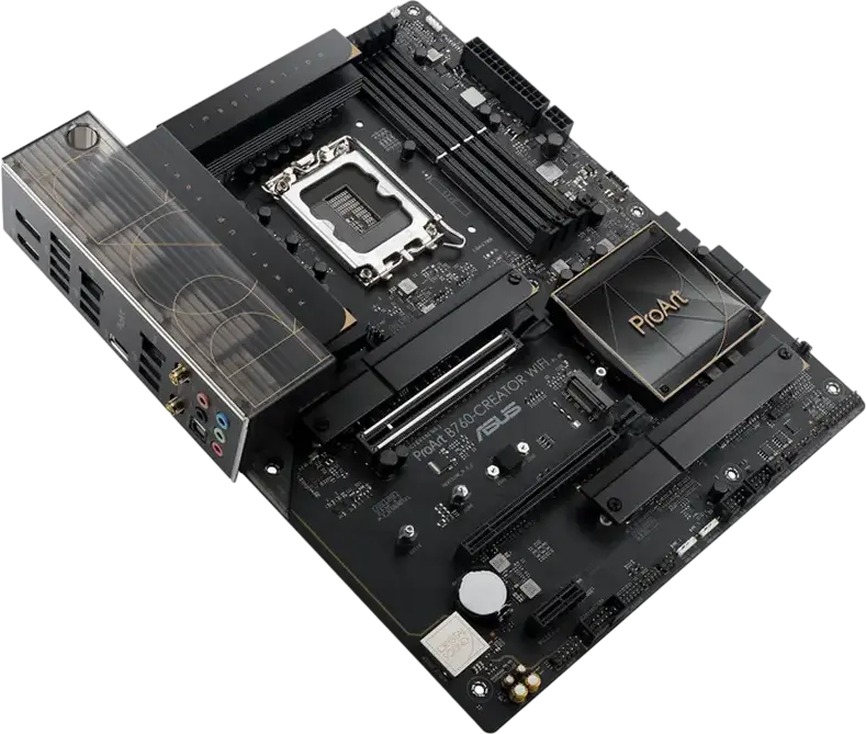 Материнская плата ASUS ProArt B760-CREATOR WIFI LGA1700 Intel B760 ATX DDR5 192ГБ PCIe 5.0 Wi-Fi 6 Ethernet 2.5Гбит Dual LAN HDMI 2.1 DisplayPort 1.4