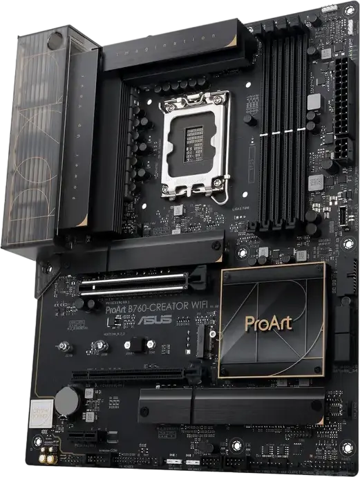 Материнская плата ASUS ProArt B760-CREATOR WIFI LGA1700 Intel B760 ATX DDR5 192ГБ PCIe 5.0 Wi-Fi 6 Ethernet 2.5Гбит Dual LAN HDMI 2.1 DisplayPort 1.4