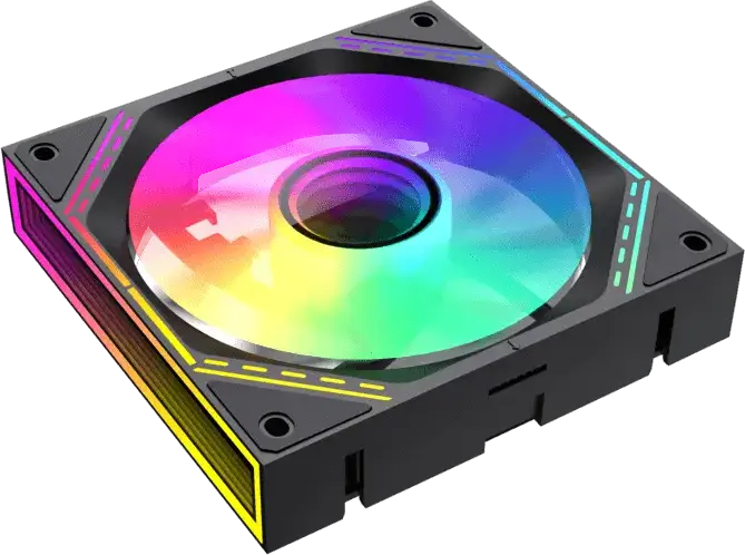 Gamemax FN12A-S3I ARGB Case Fan Kit, Black, 120mm PWM Hydraulic Bearing, 800-1600 RPM, 49.54 CFM, Infinity Mirror, 3-Pack, Aura Sync Compatible