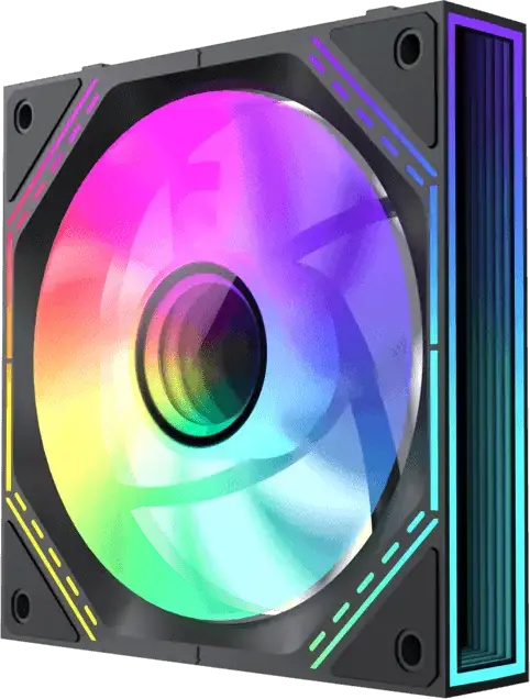 Gamemax FN12A-S3I ARGB Case Fan Kit, Black, 120mm PWM Hydraulic Bearing, 800-1600 RPM, 49.54 CFM, Infinity Mirror, 3-Pack, Aura Sync Compatible