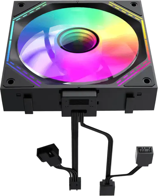 Gamemax FN12A-S3I ARGB Case Fan Kit, Black, 120mm PWM Hydraulic Bearing, 800-1600 RPM, 49.54 CFM, Infinity Mirror, 3-Pack, Aura Sync Compatible
