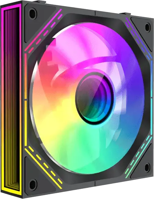 Gamemax FN12A-S3I ARGB Case Fan Kit, Black, 120mm PWM Hydraulic Bearing, 800-1600 RPM, 49.54 CFM, Infinity Mirror, 3-Pack, Aura Sync Compatible